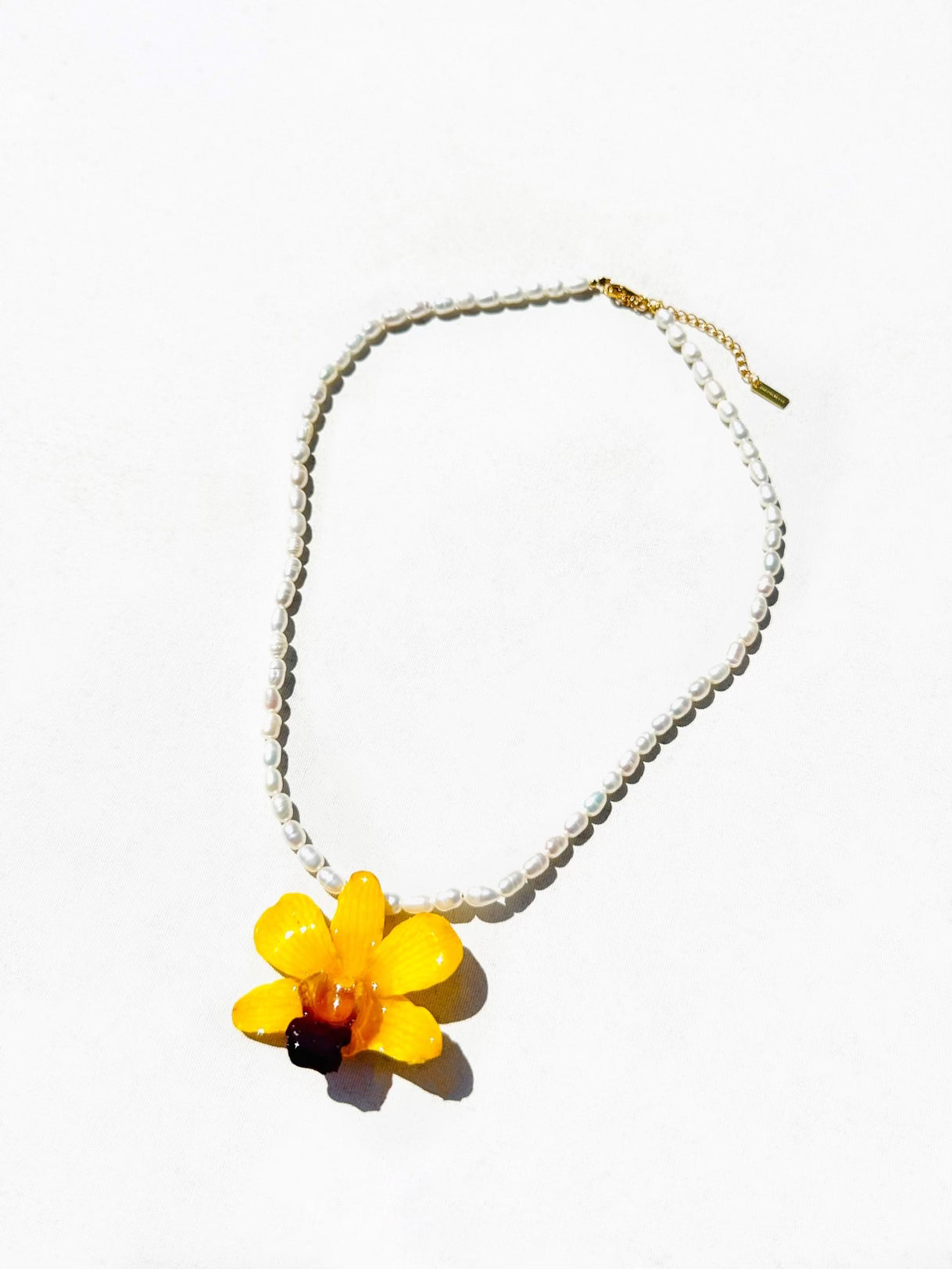 Sunshine Orchid Pearl Necklace