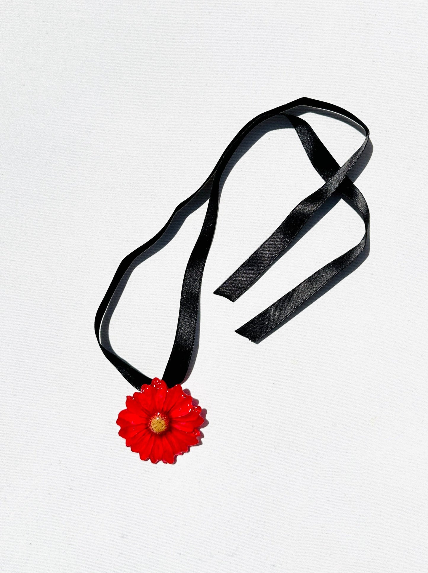 Ruby Daisy Ribbon Choker