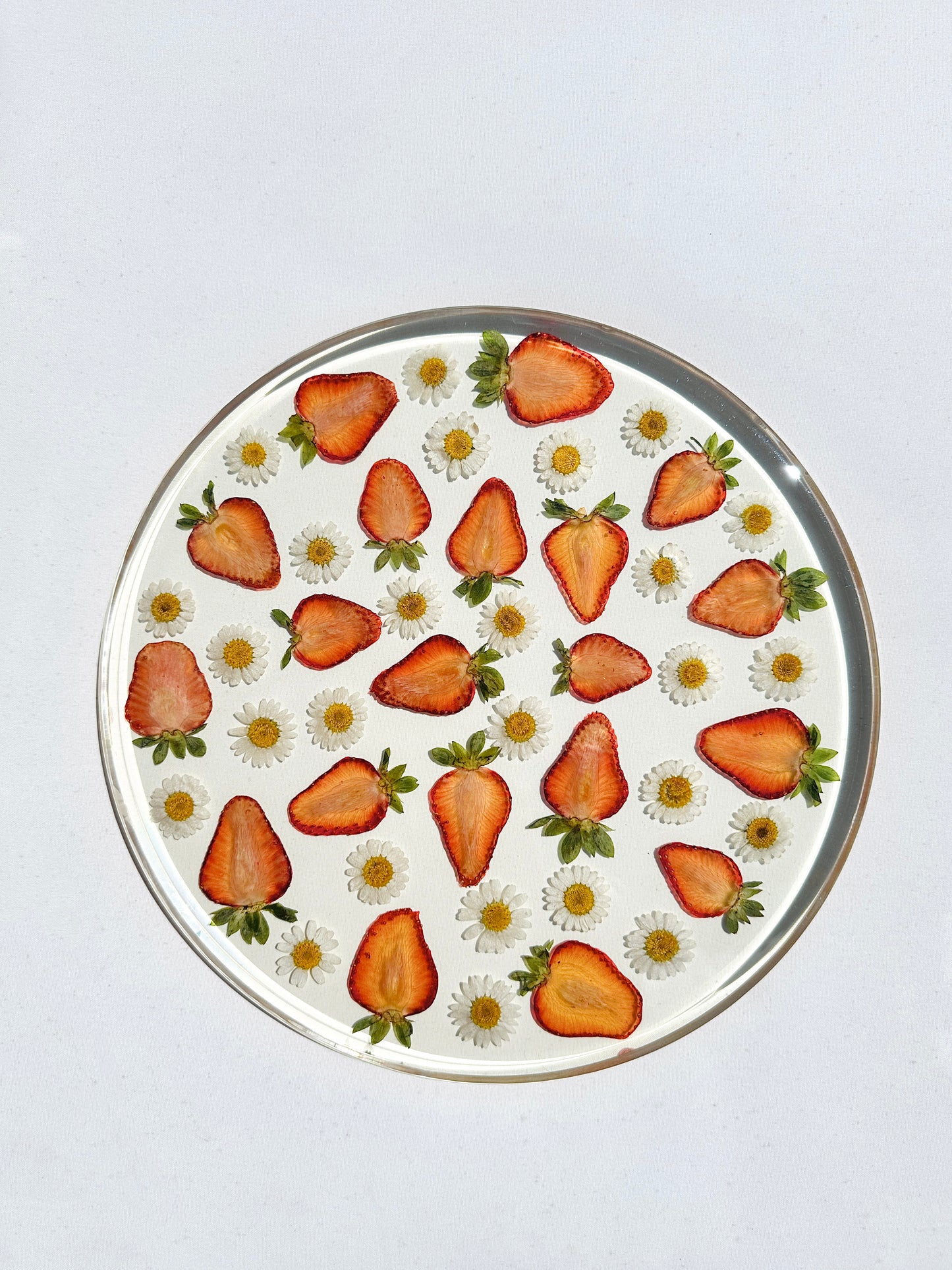 Strawberry & Daisy Round Tray