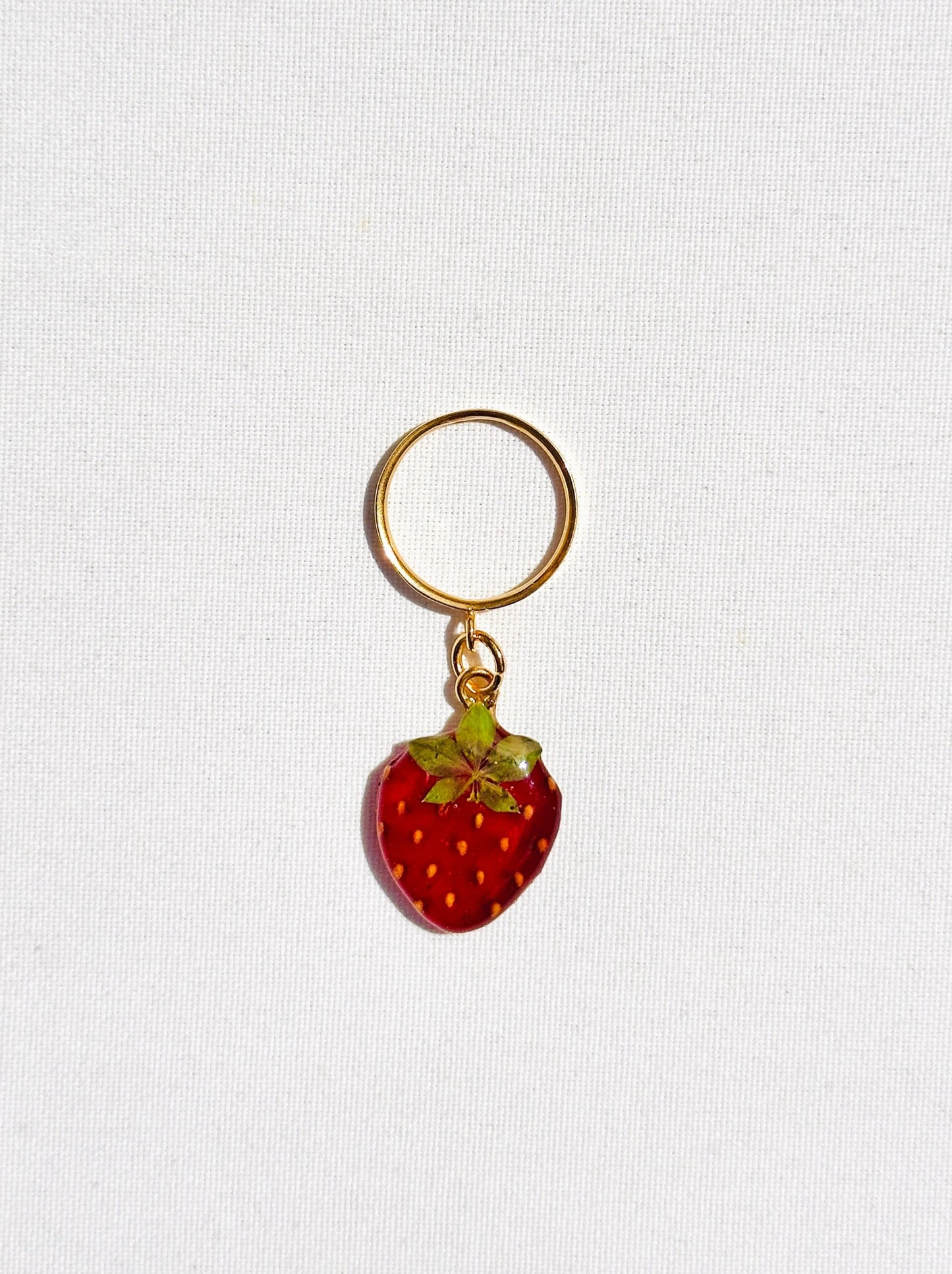 Strawberry 14k Charm Ring