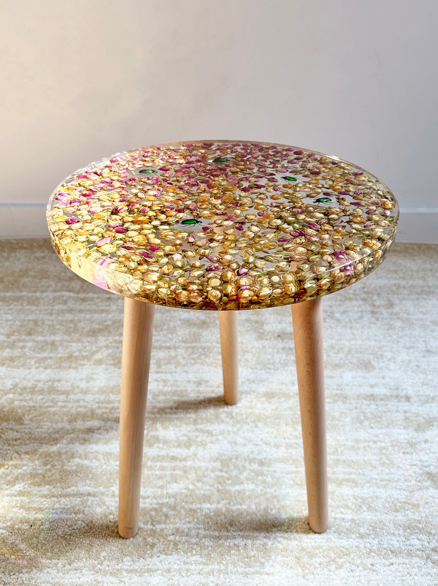 Rosebud & Beetle Side Table