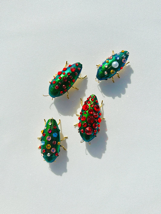 Crystal Beetle Pin