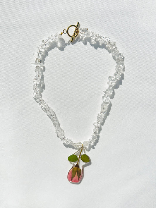 Rose Quartz Crush Necklace