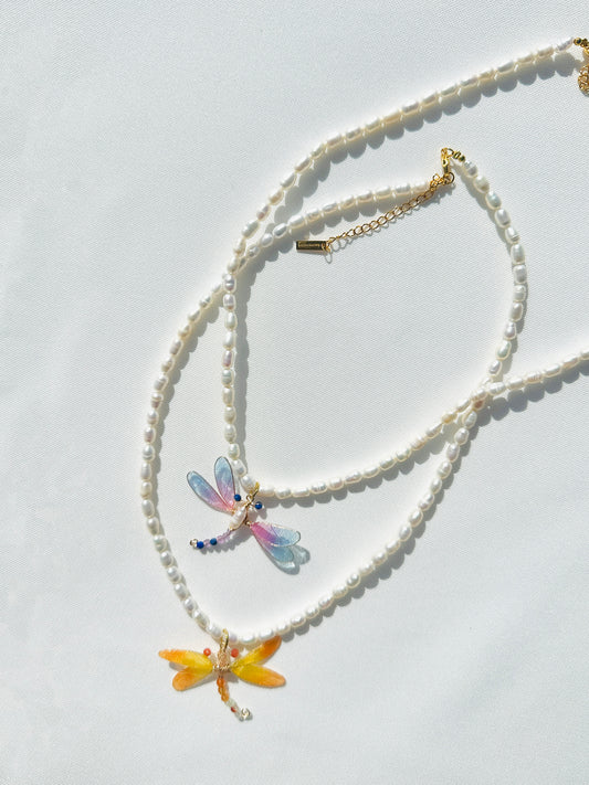 Dragonfly Pearlie Necklace