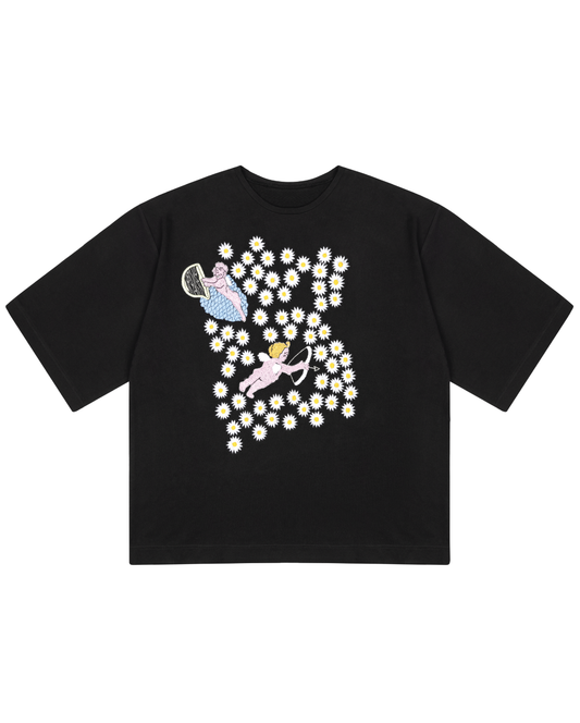 Black Heaven Embroidery Tee