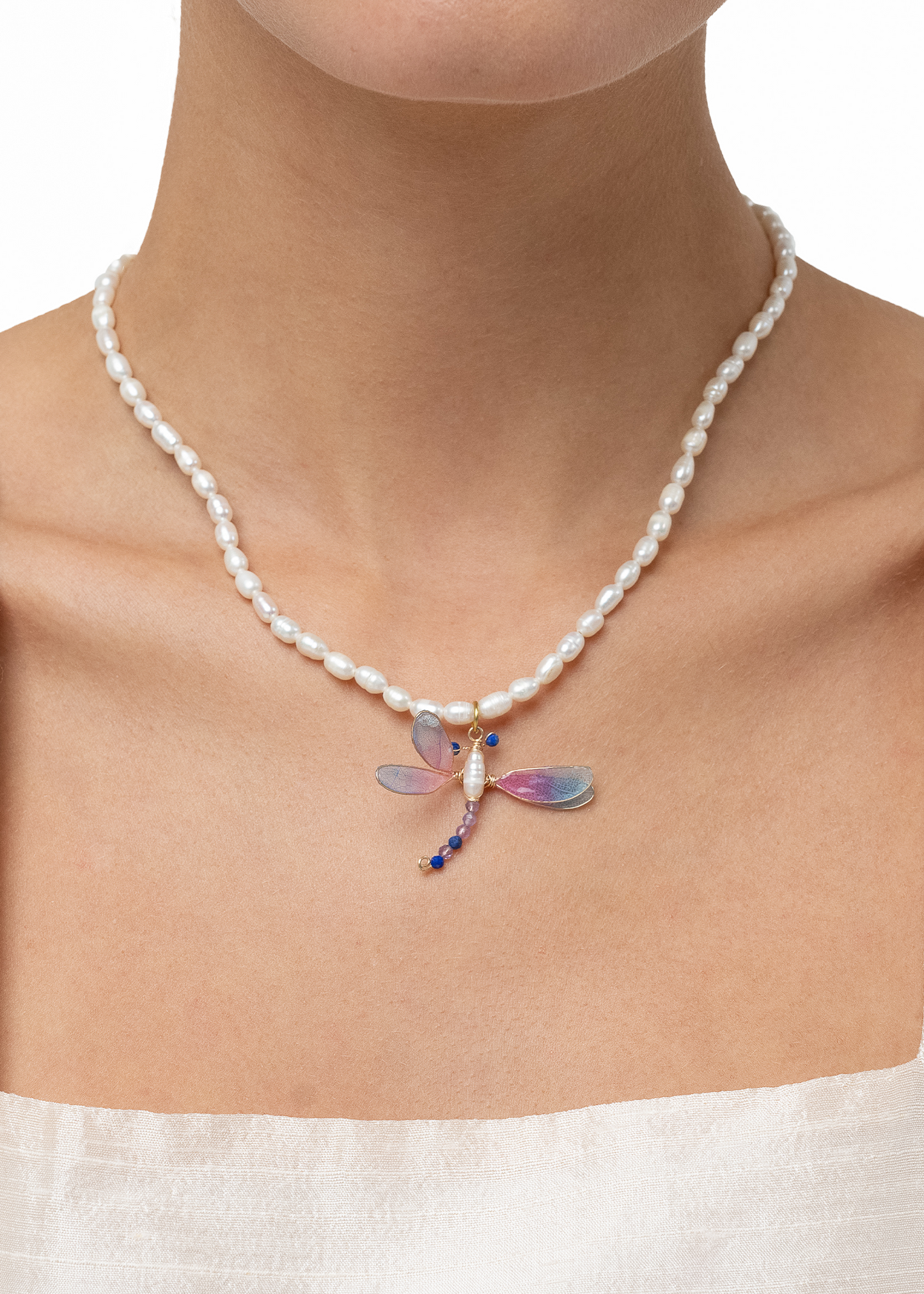 Dragonfly Pearlie Necklace