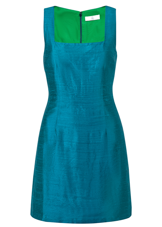 Doris Dress in Emerald Silk