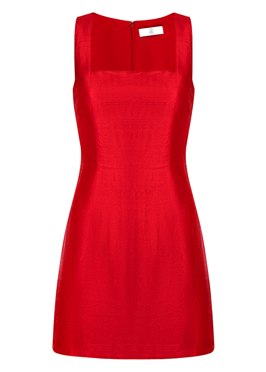 Doris Dress in Cherry Silk