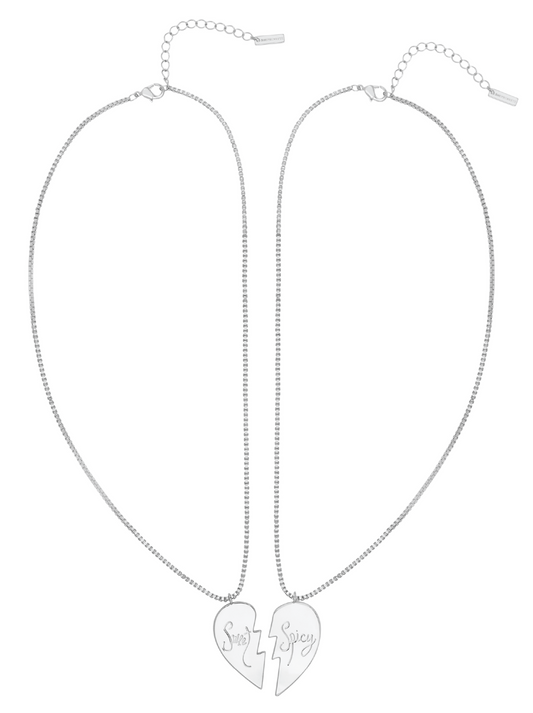 Happy Hearts Necklace Pair in Sweet/Spicy Silver